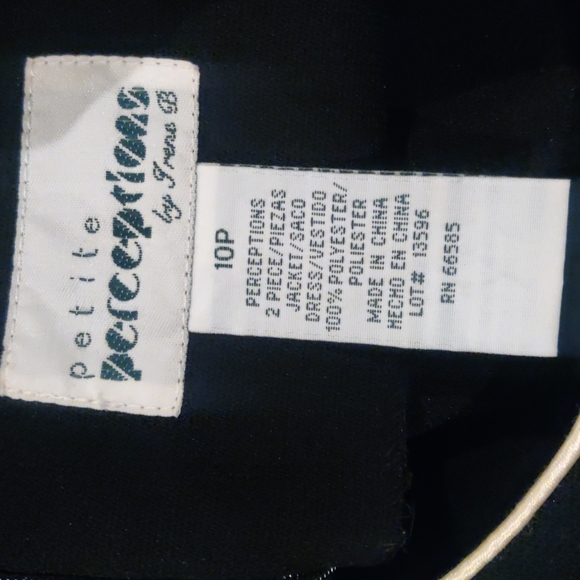 Vintage Perceptions by Irene B Navy Blue Dress with Jacket 10P Dead stock - Picture 2 of 7